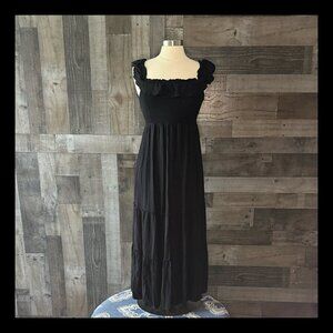 Isabel Maternity black maxi dress small pregnancy dark feminine minimalist